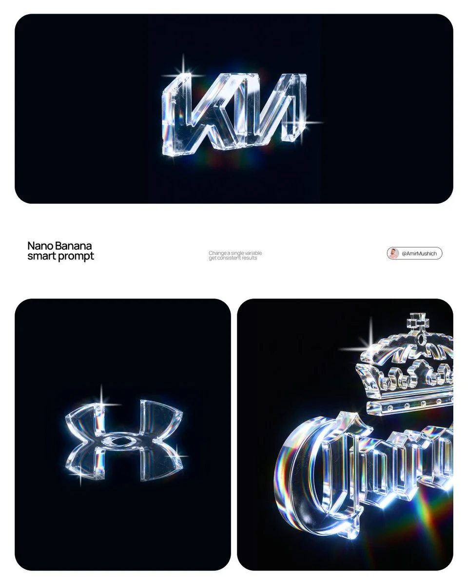 Crystal Typography Light Sculpture