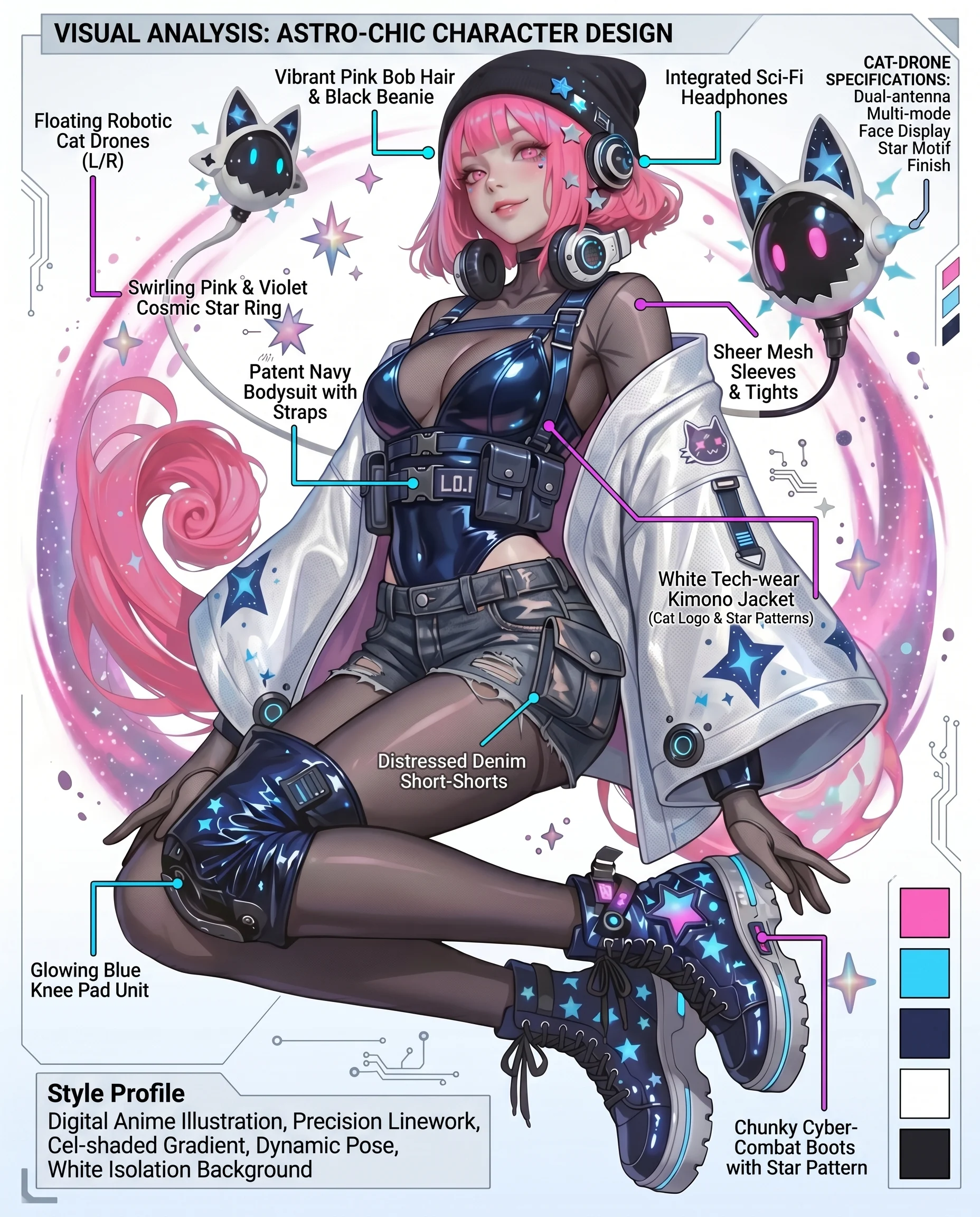 Stylish Anime Girl Tech Fashion