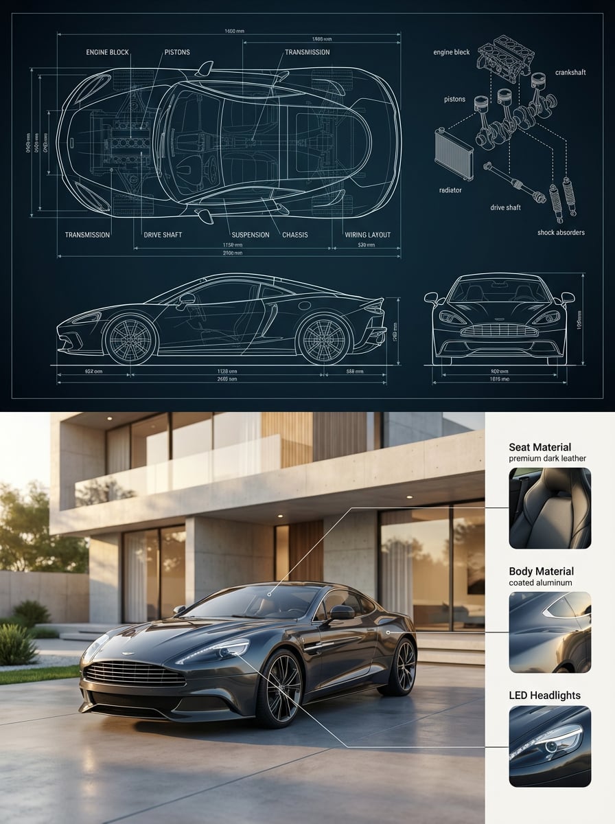 Luxury Car Blueprint Deconstructed