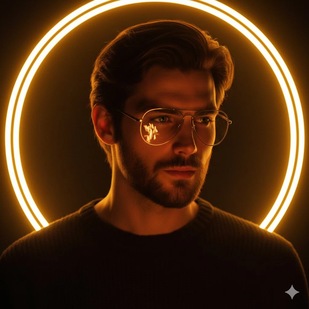 Halo Portrait of Stylish Young Man