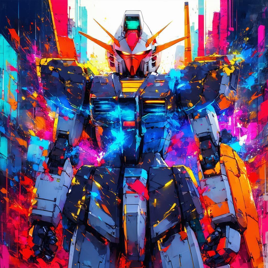 Anime Gundam Graffiti With Cinematic Shadows