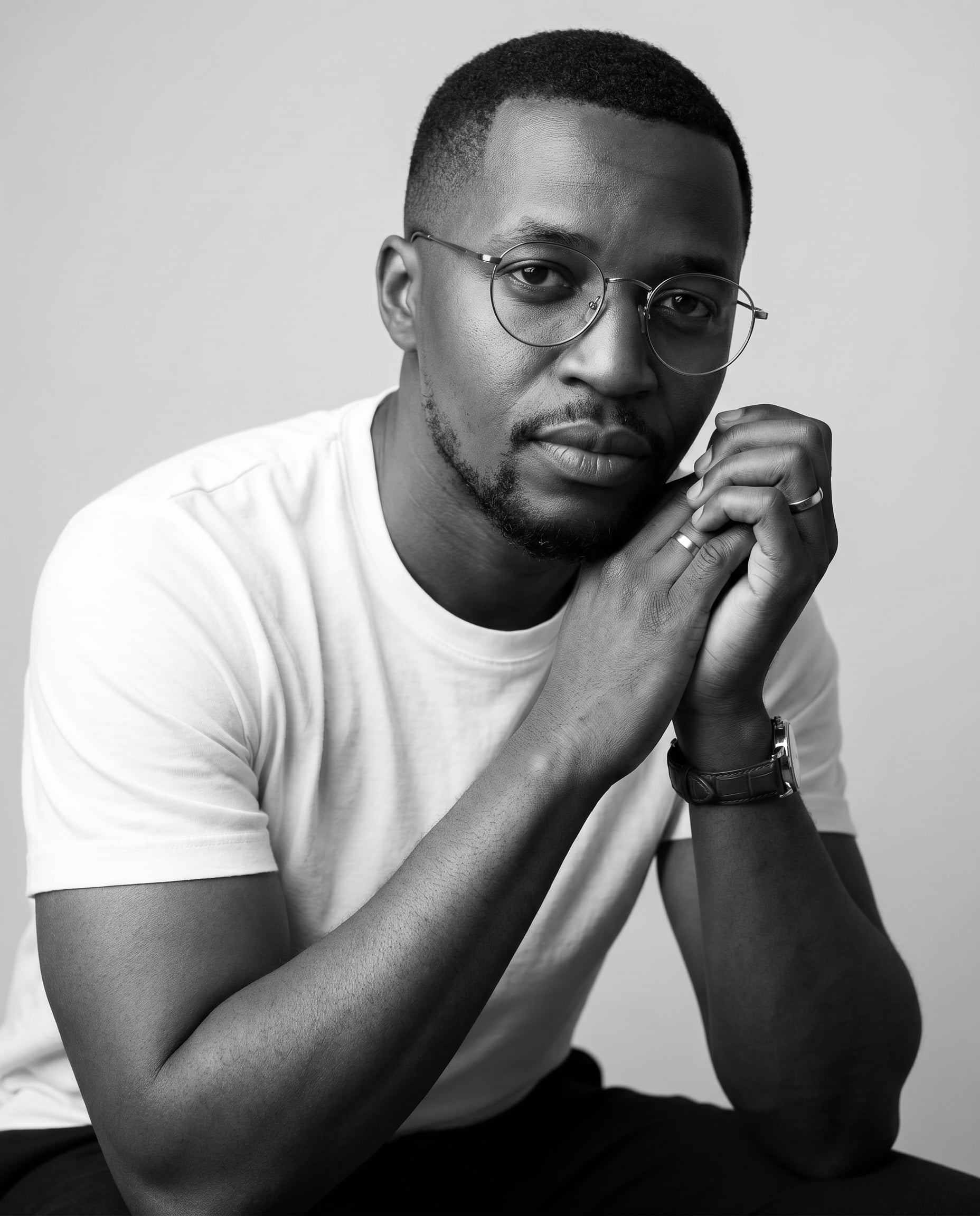 Editorial Black White Studio Portrait