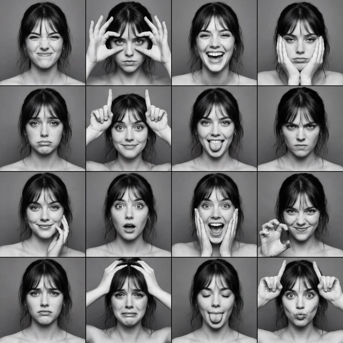 BW Photobooth Expression Grid