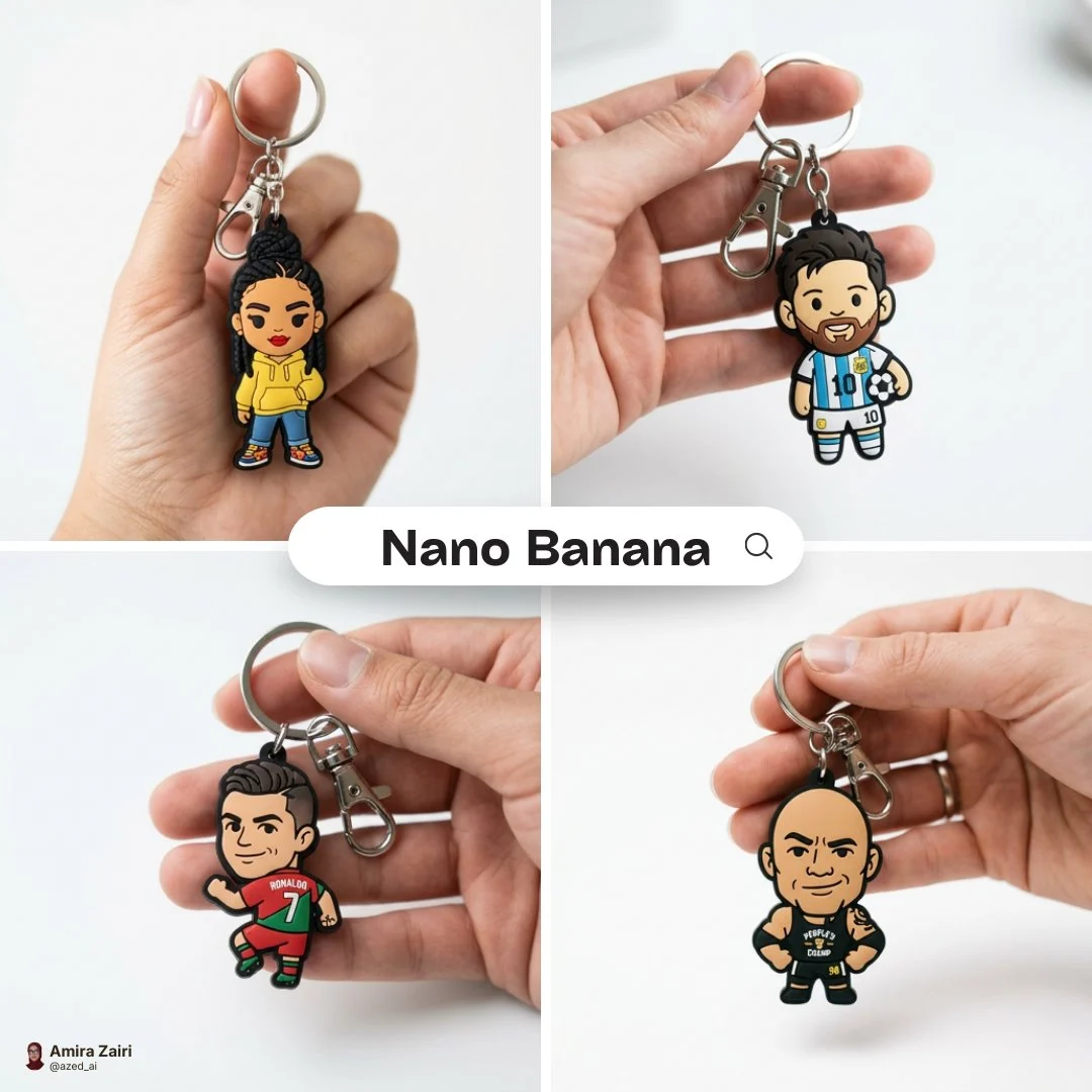 Cute Chibi Rubber Keychain Close-Up
