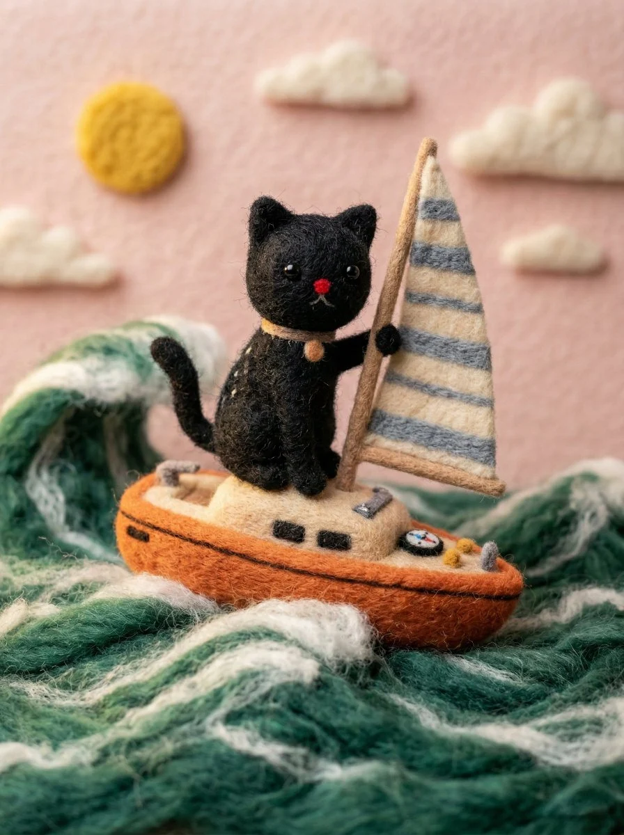 Handcrafted Needle Felted Wool Miniature Art