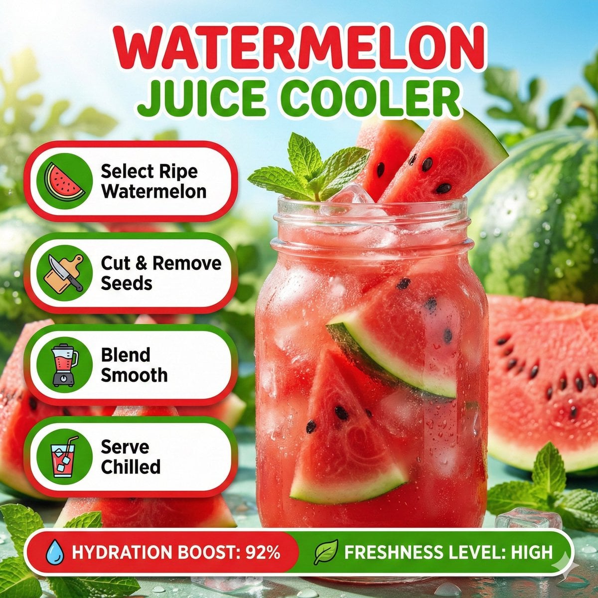 Summer Watermelon Juice Infographic