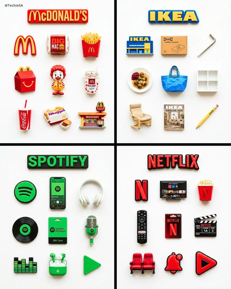 3D Resin Fridge Magnet Brand Collection