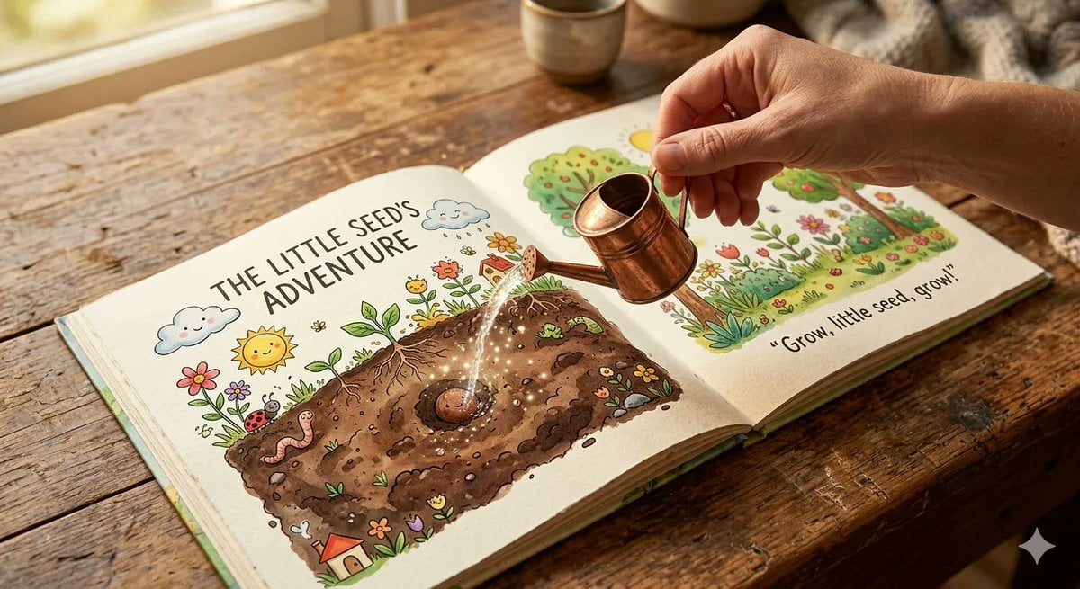 Watering Seed in Picture Book