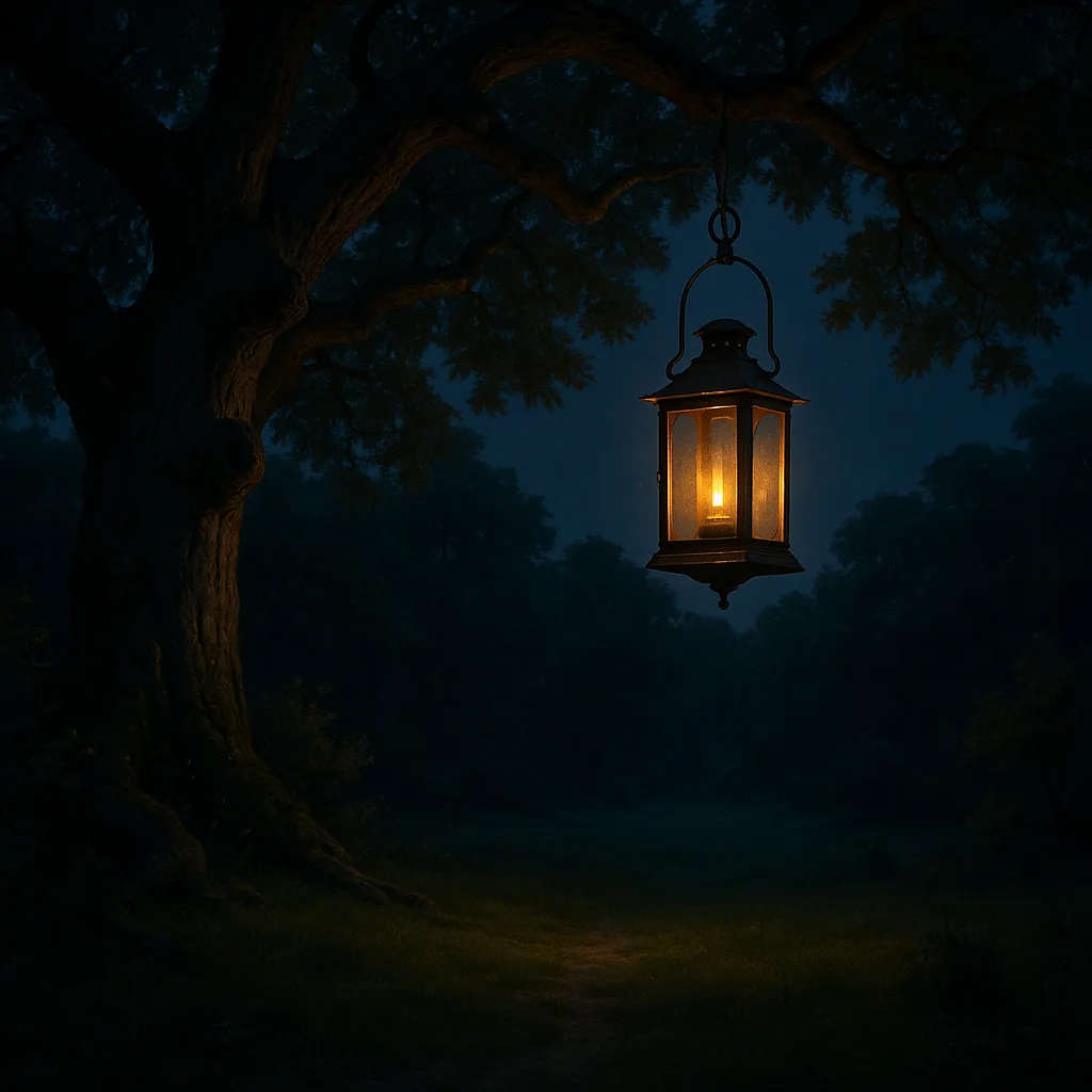 Nighttime Photograph Depicts a Serene Forest
