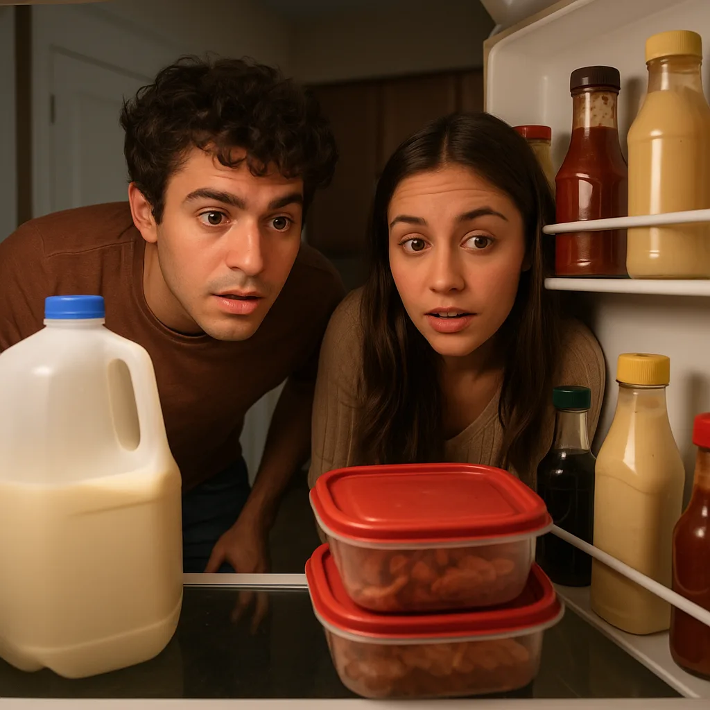 Two People Are Leaning Toward an Open Refrigerator