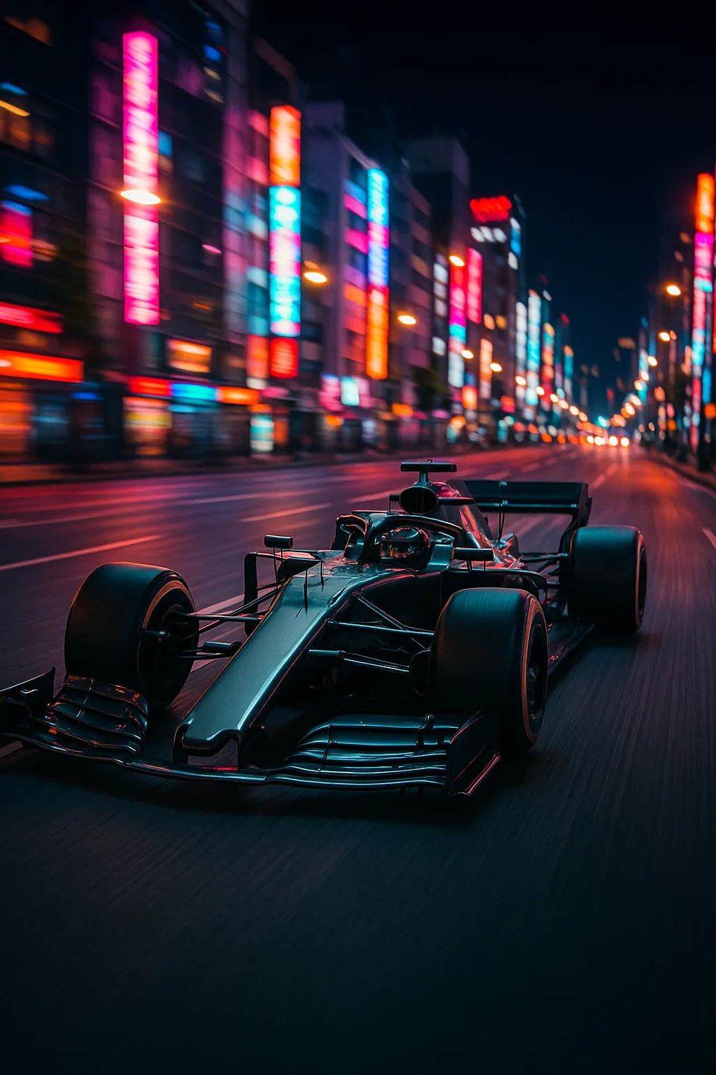 Contemporary F1 Race Car Gliding Swiftly