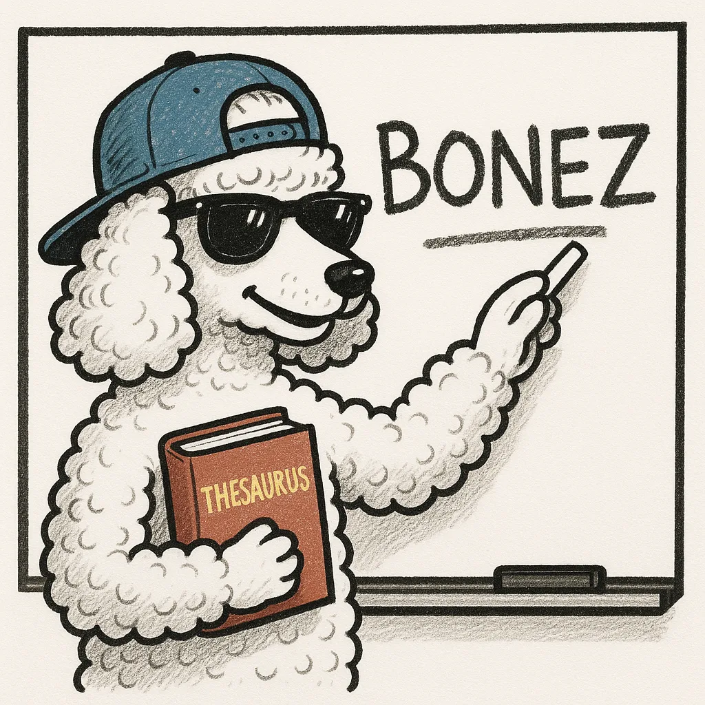 Poodle Sporting Sunglasses and a Reversed Baseball Cap