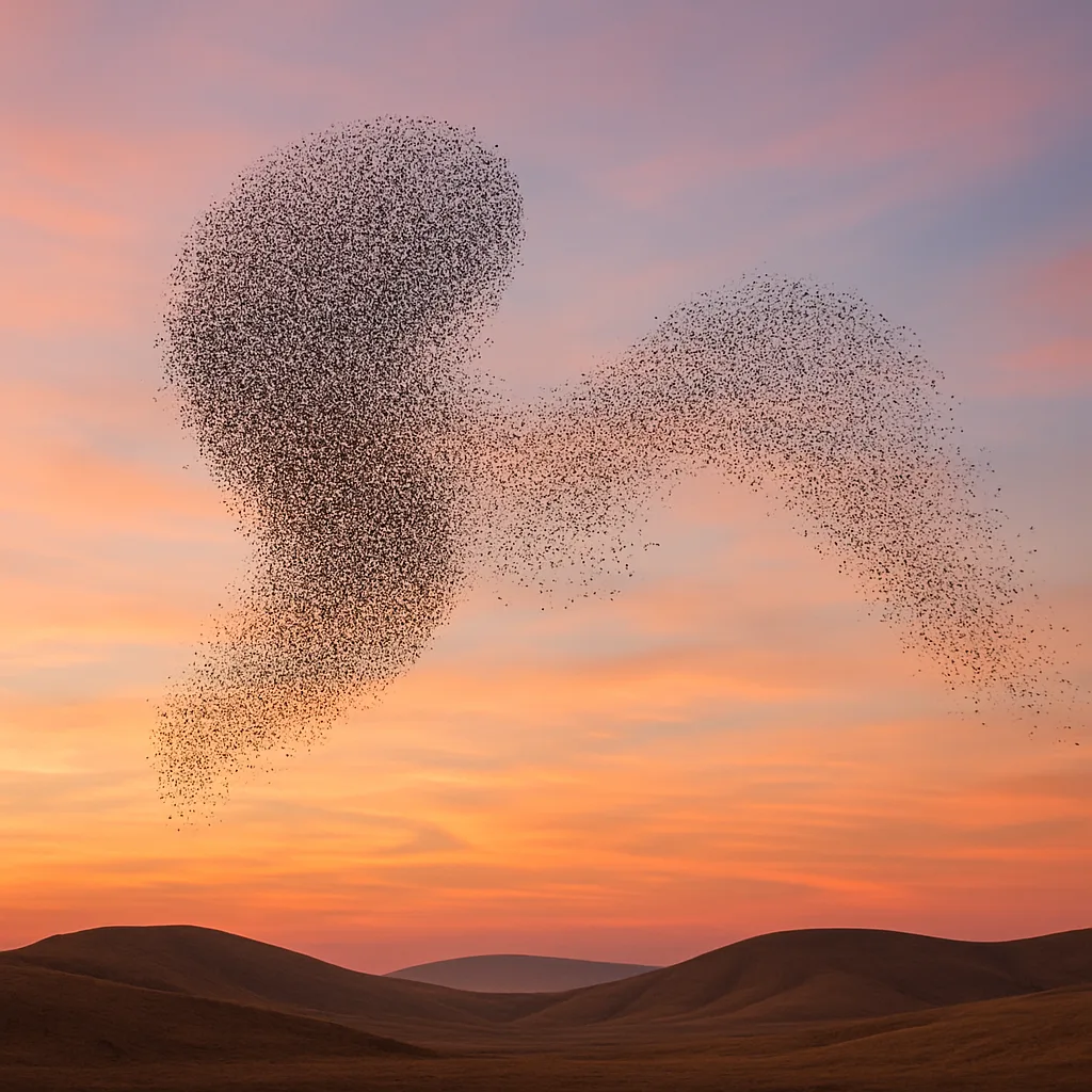 Vast Flock of Starlings Creates Dynamic