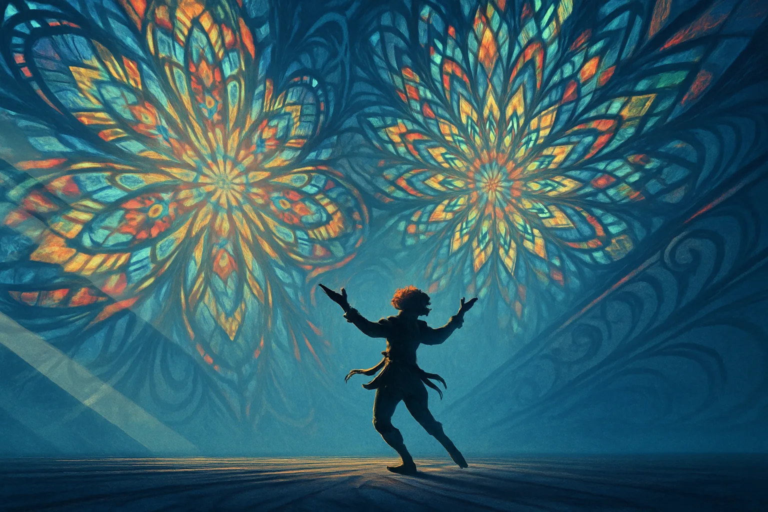 Symmetrical Kaleidoscopic Patterns of Light and Color