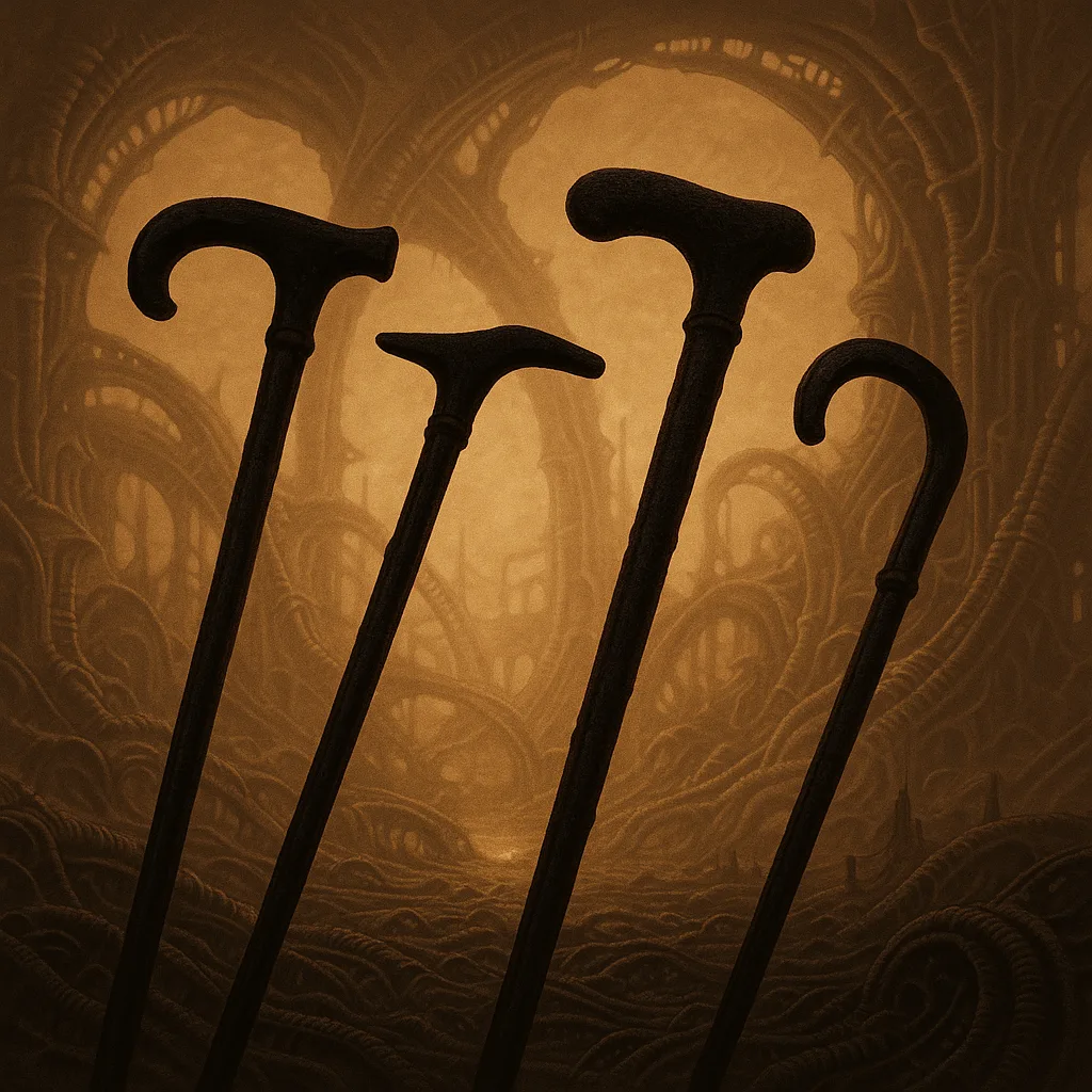 Four Distinct Walking Sticks