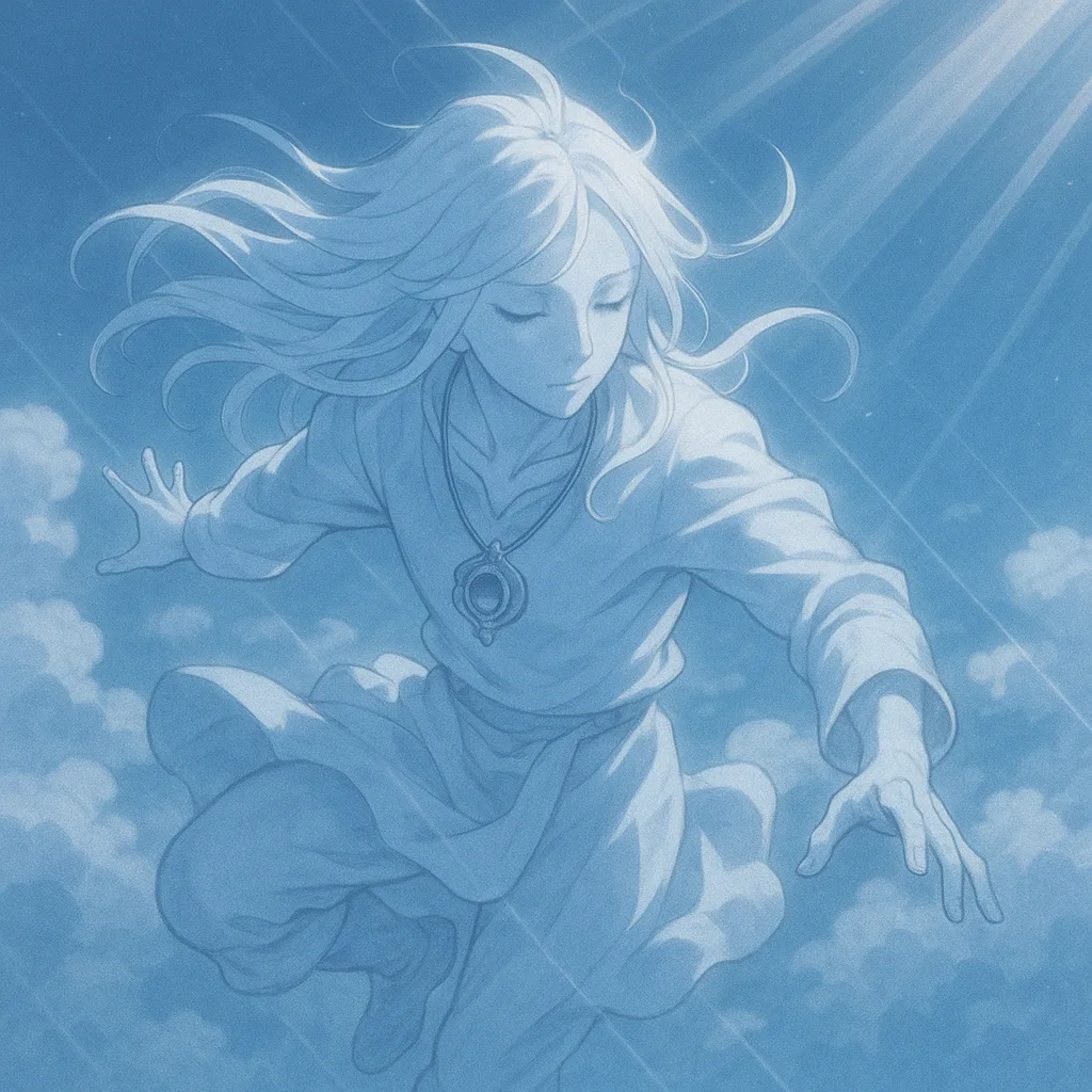 Ageless Mythical Anime Manga-style Figure Is Captured Mid-dynamic Action Pose
