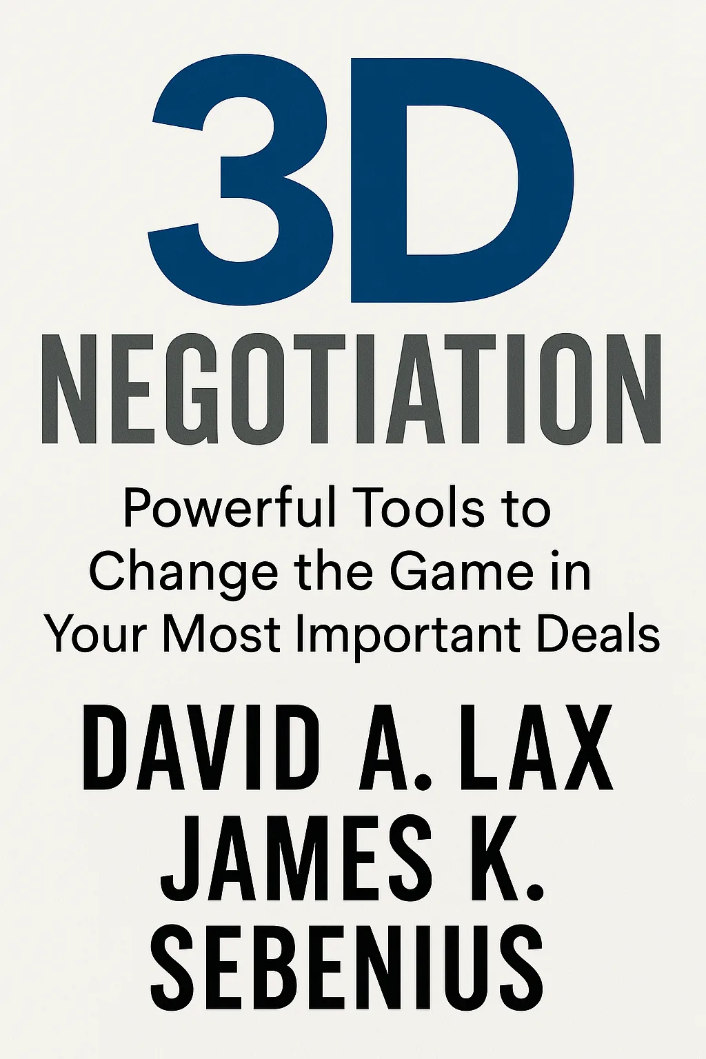 Book Cover Featuring the Title "3D Negotiation"
