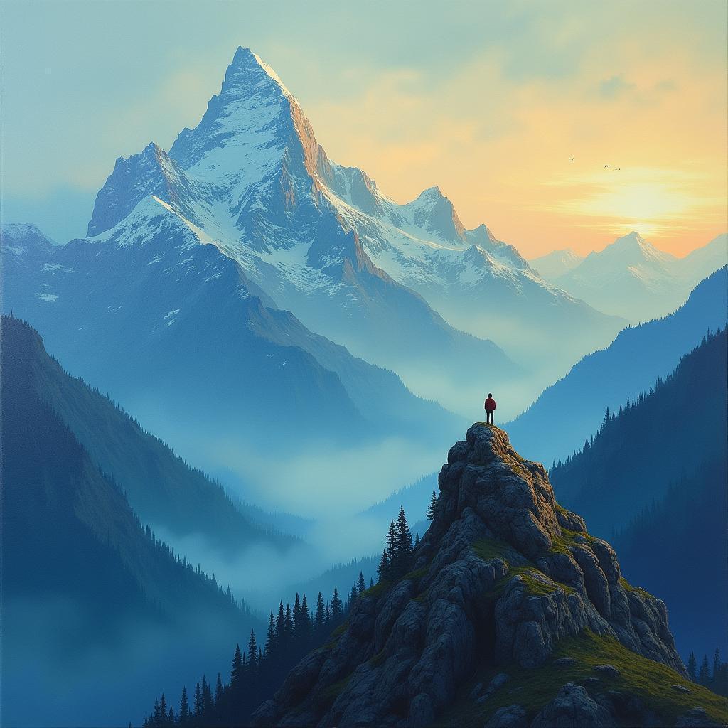 Waxen Blue Peaks With a Lone Contemplator
