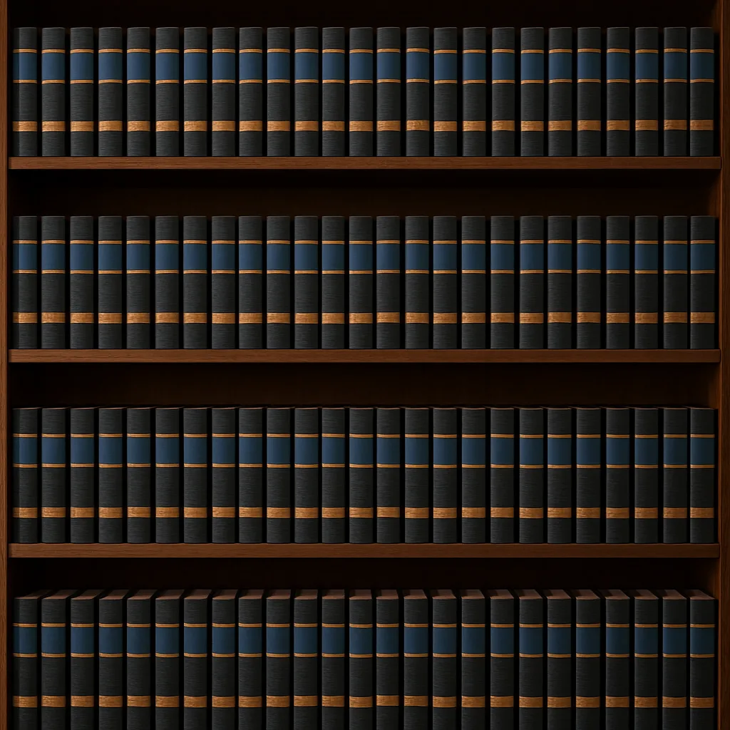 Bookshelf Filled with Multiple Rows of Uniformly Bound
