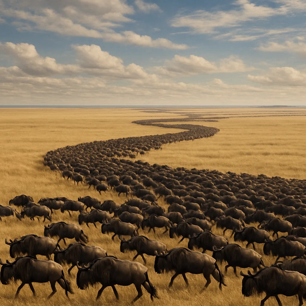 Vast Herd of Wildebeest