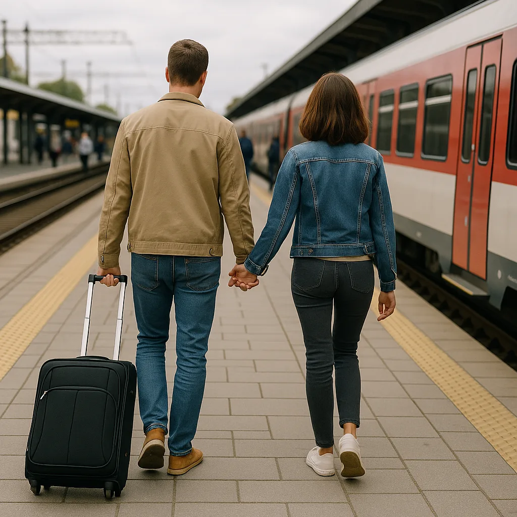 People Walking on a Train Platform