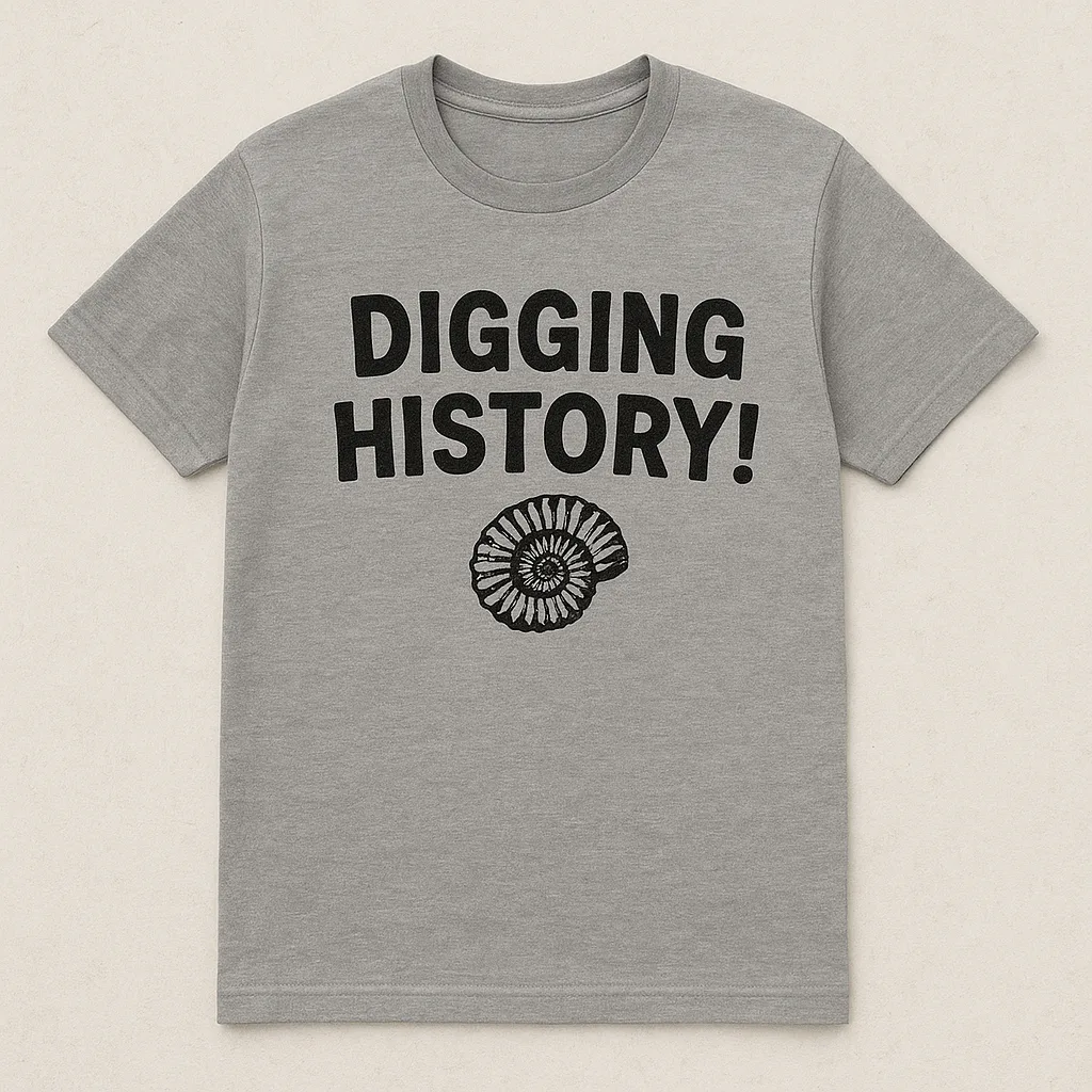 Shirt Displaying the Phrase "Digging History!" Along