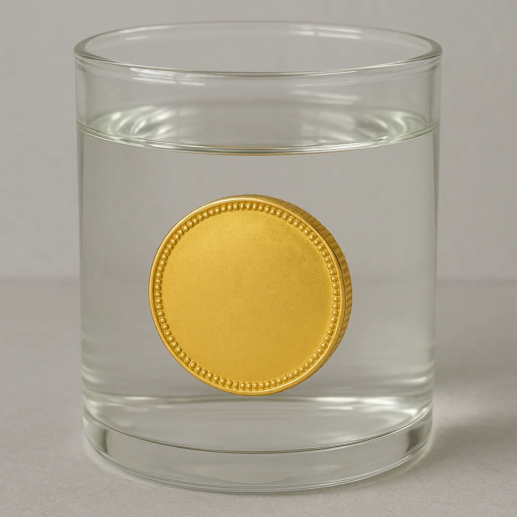 Gold Coin Submerged in Pure Sulfuric Acid Displays No Reaction