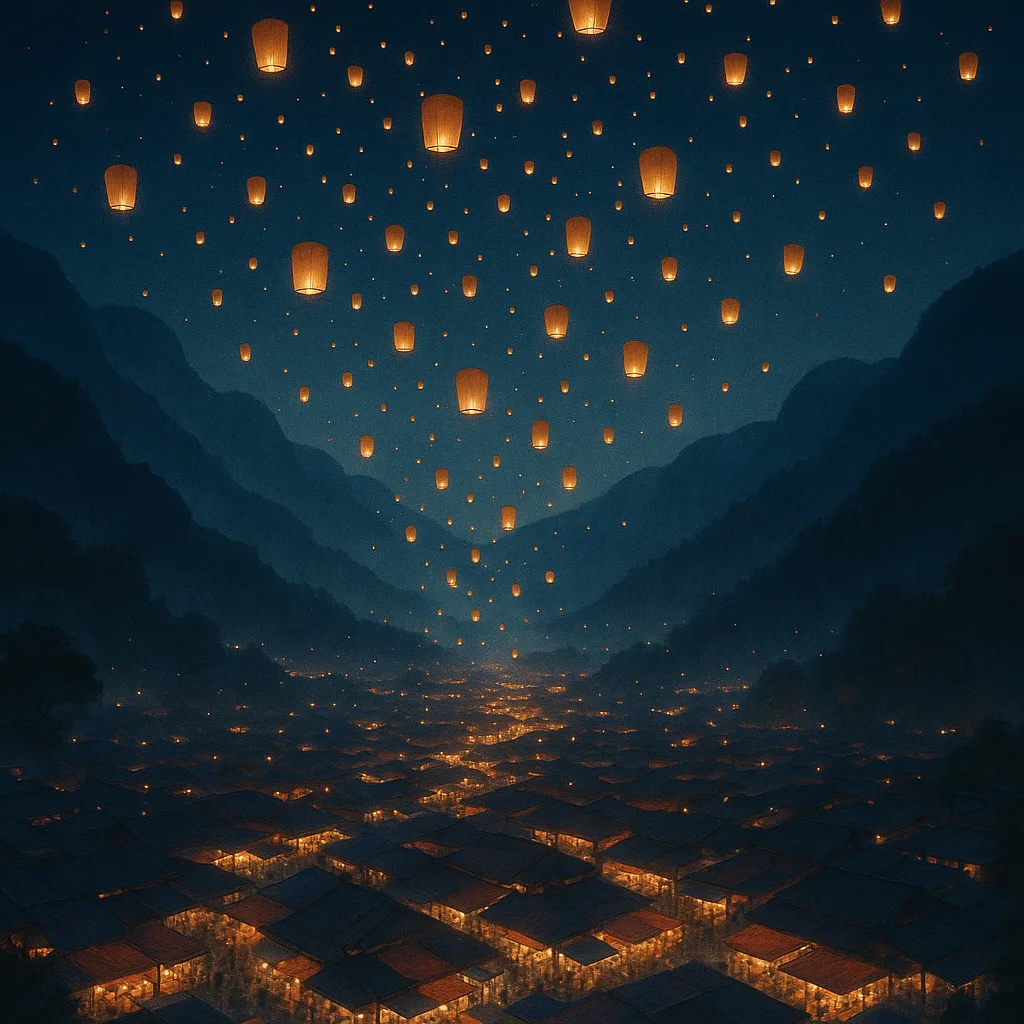 Innumerable Glowing Lanterns Ascend
