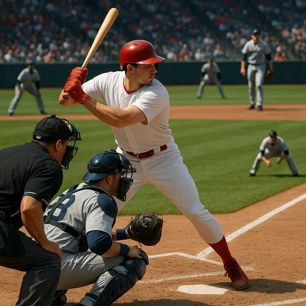 Baseball Player Is at Bat