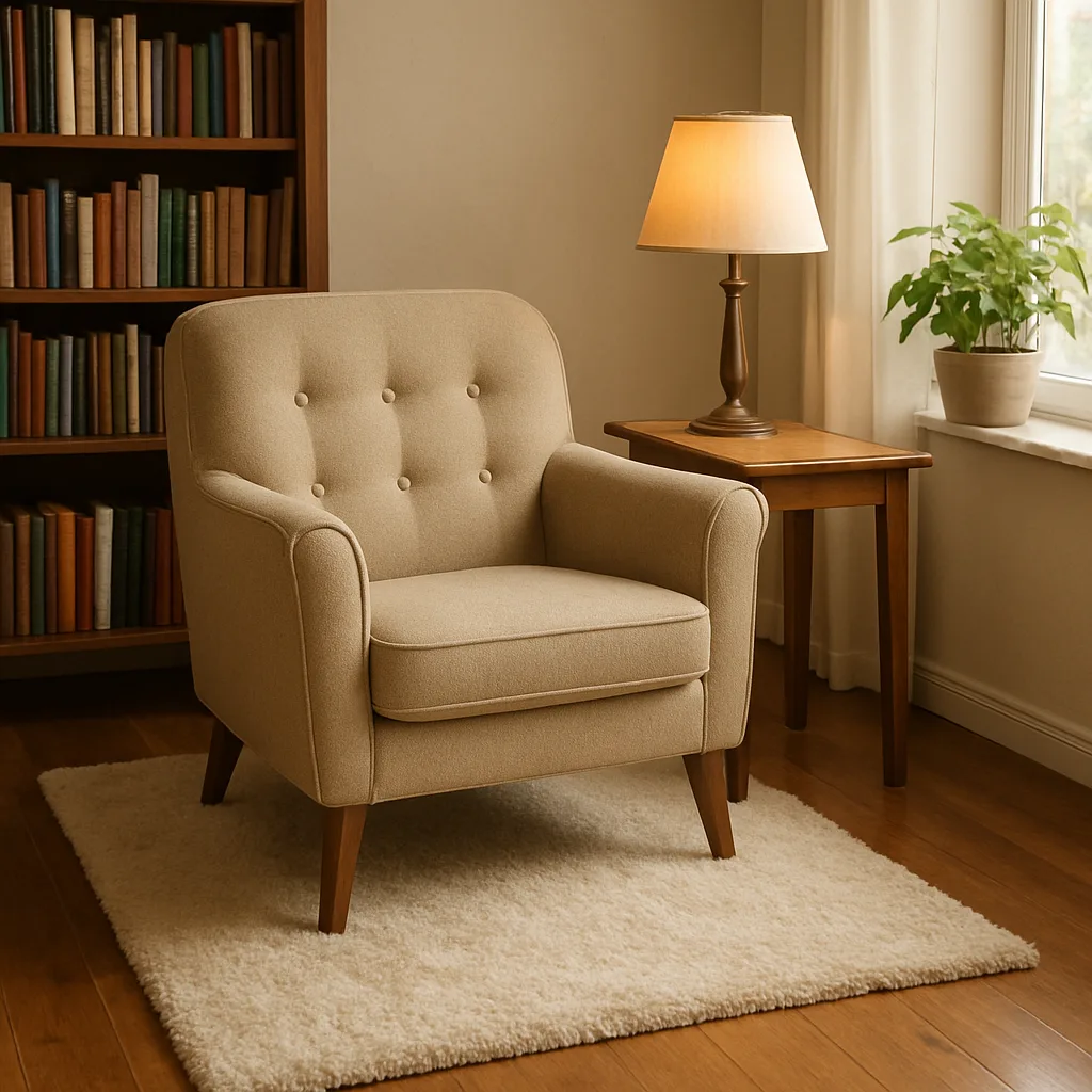 Inviting Reading Nook Features a Polished Hardwood Floor
