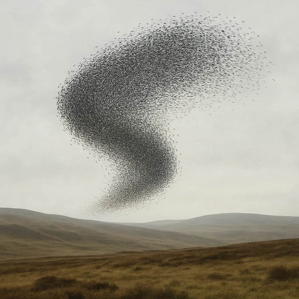 Immense Flock of Starlings Forms a Dynamic