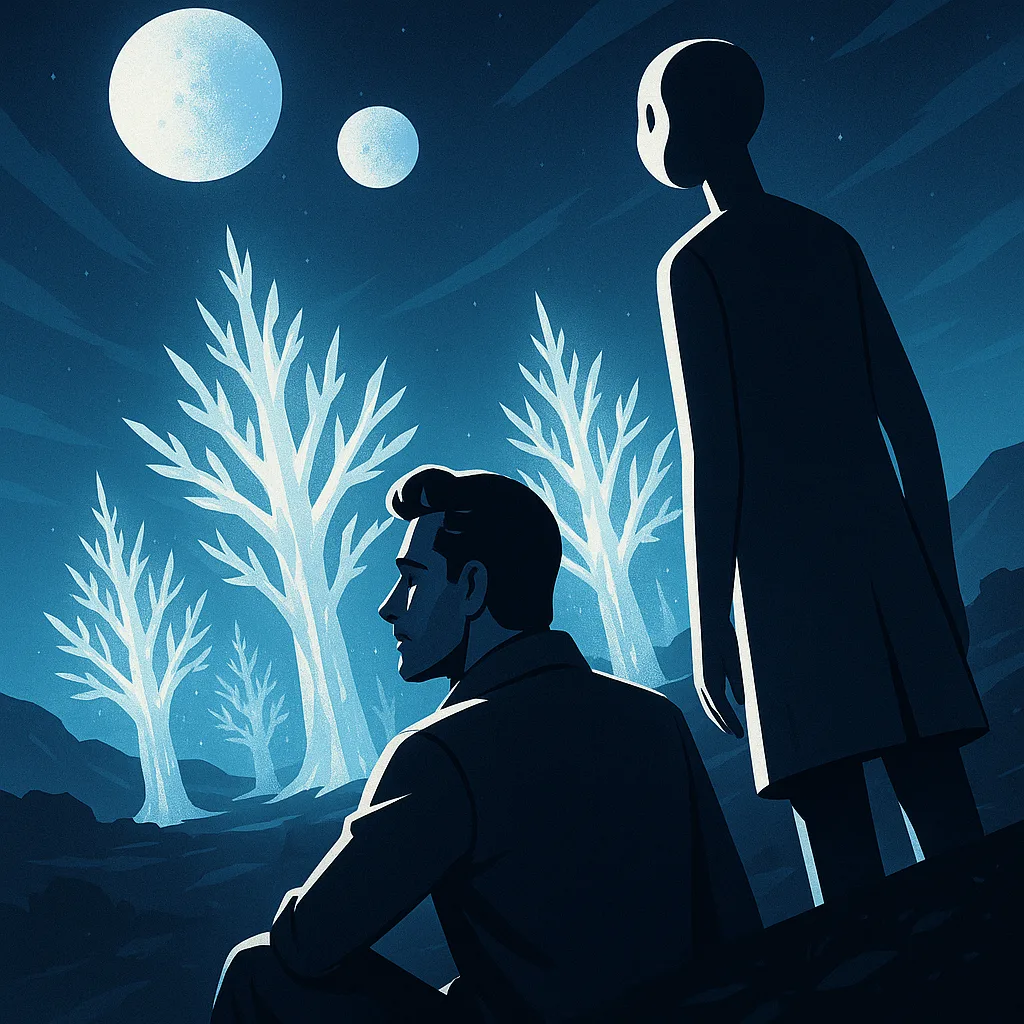 Thoughtful Lover Gazes Towards Distant