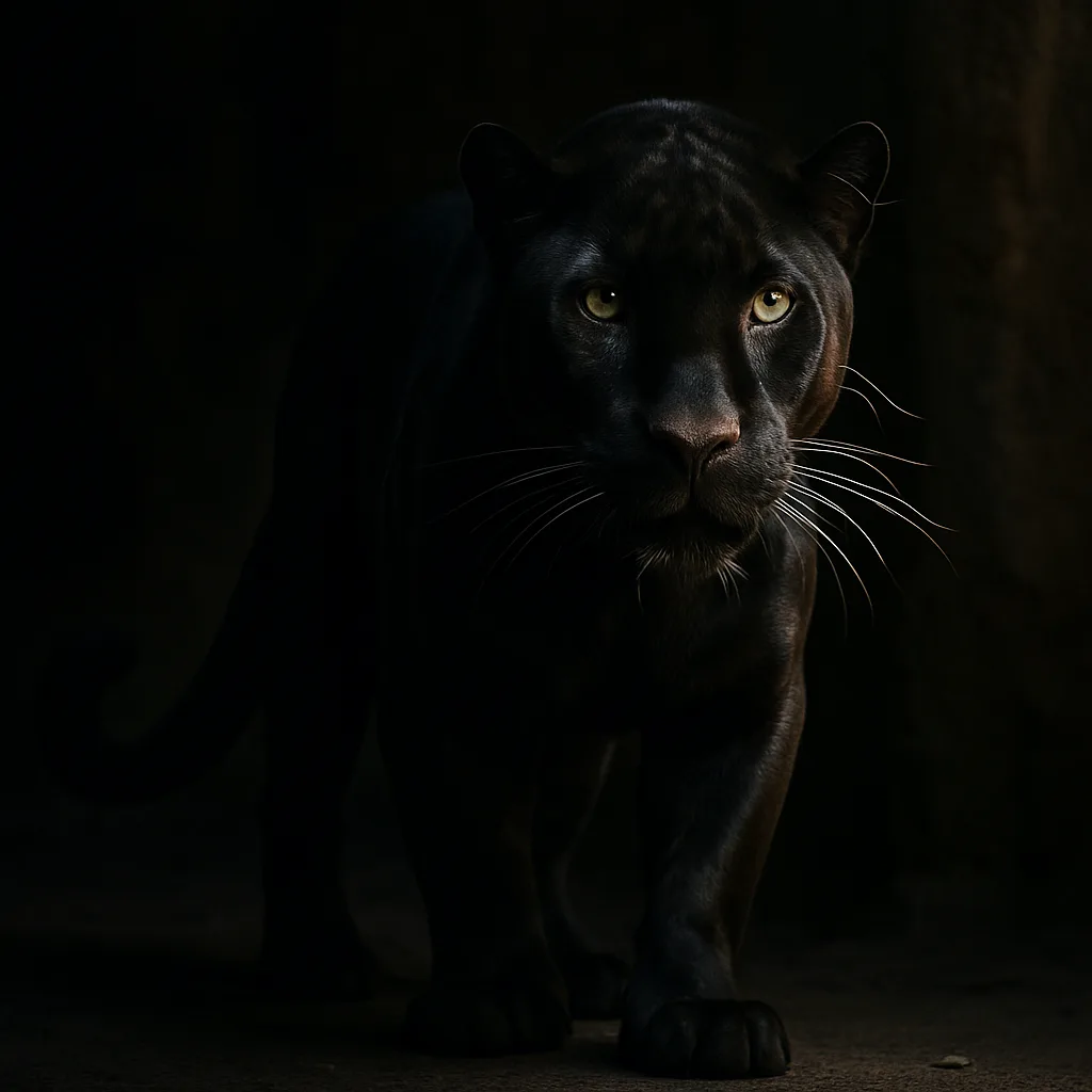 Single Melanistic Black Jaguar