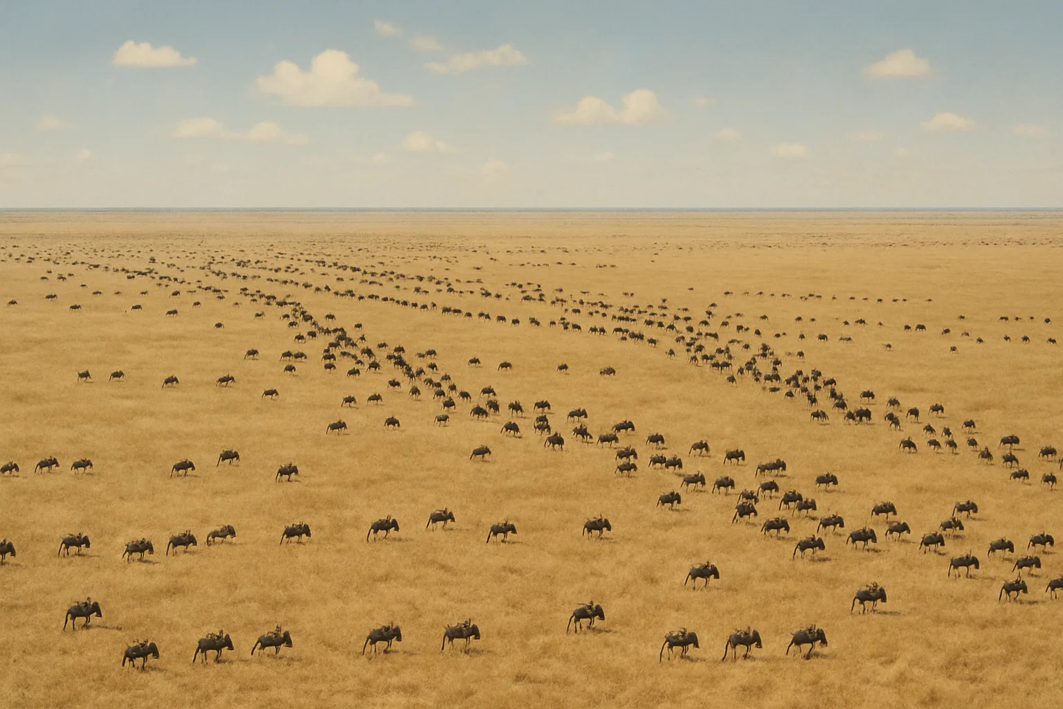 Vast Herd of Wildebeest