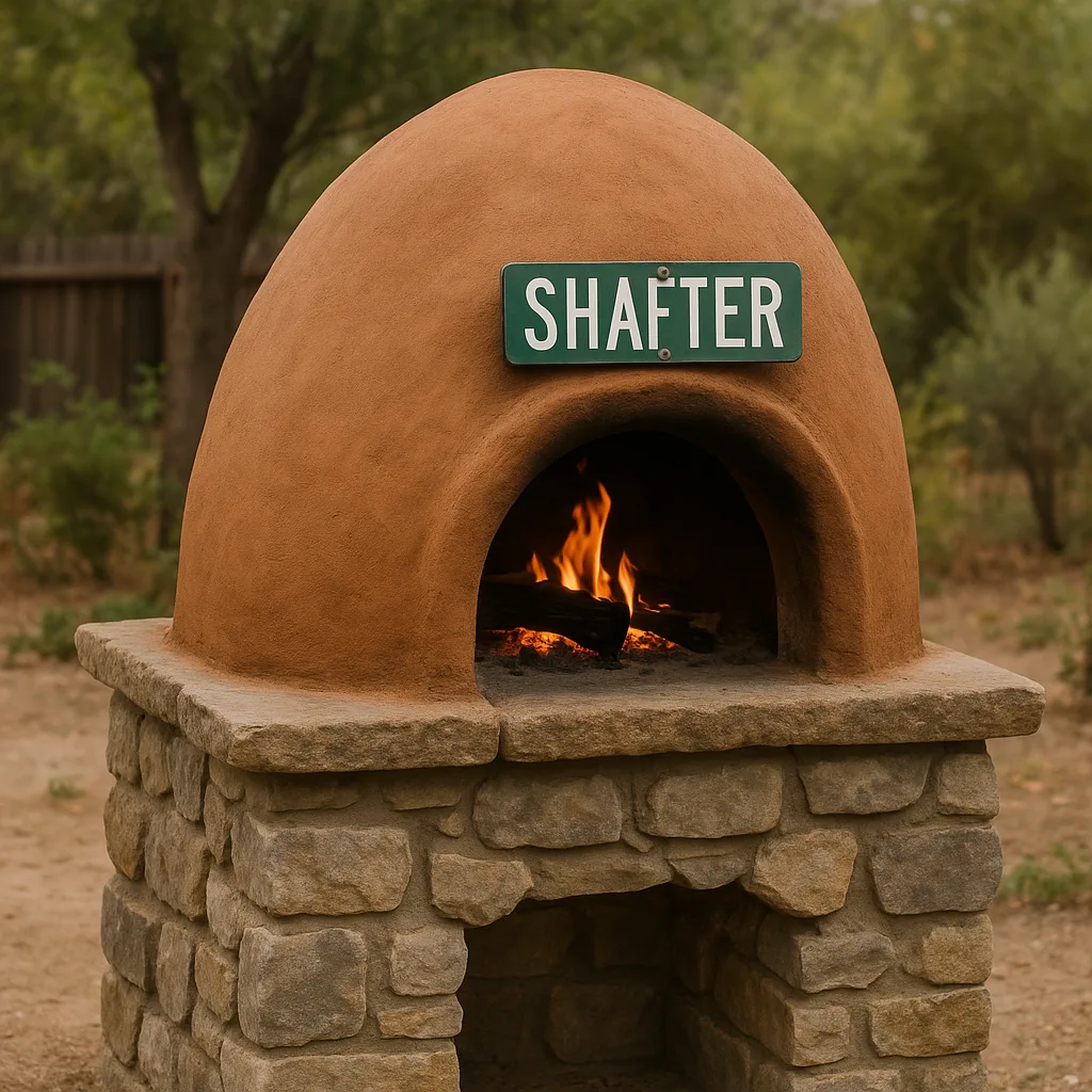 Dome-shaped Outdoor Clay Oven on a Stone Base