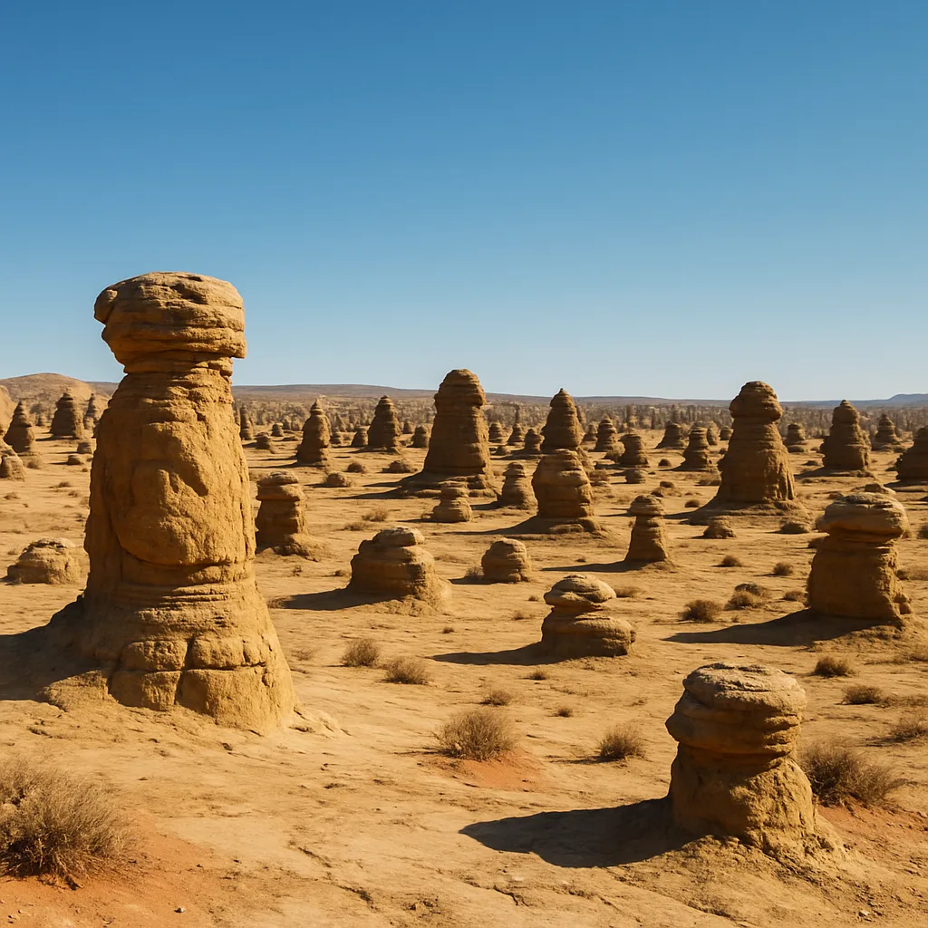 Countless Weathered Rock Formations Stand Like Silent Sentinels