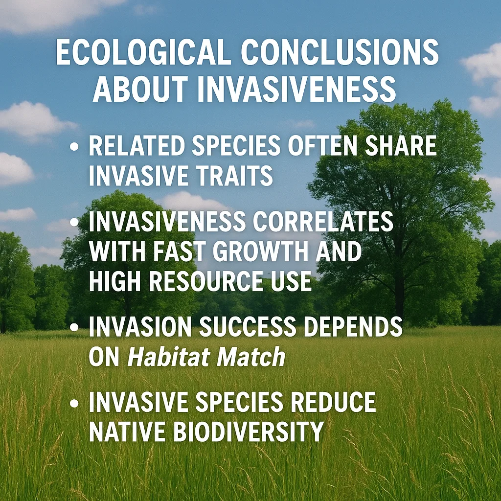 Text Overlay of Ecological Conclusions About Invasiveness