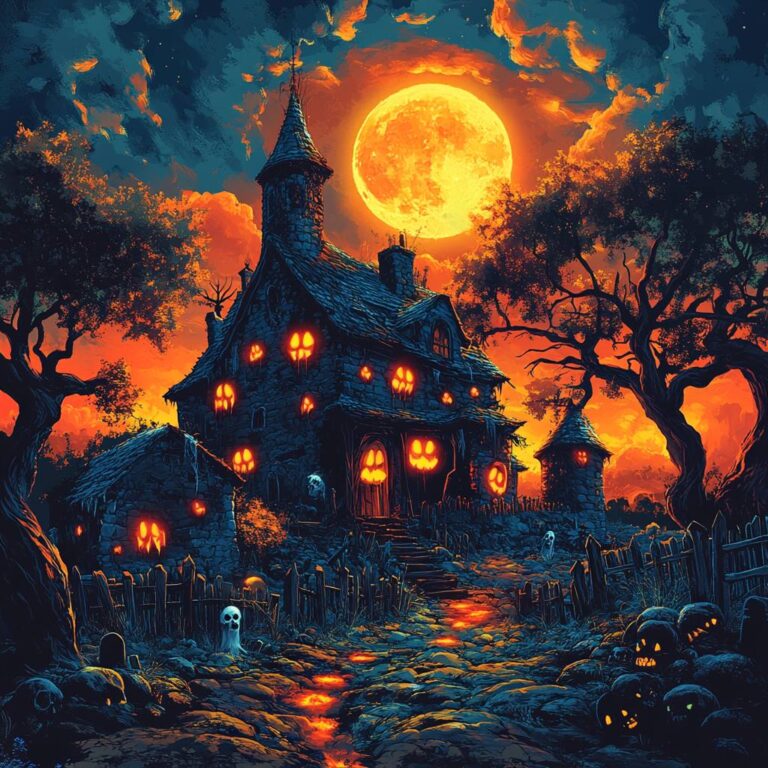 Haunted House with Eyes and Teeth