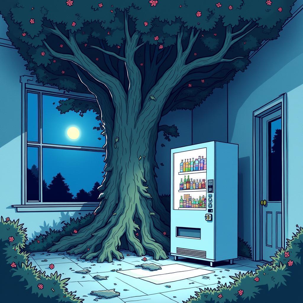Oak Tree Growing Through an Abandoned Vending Machine