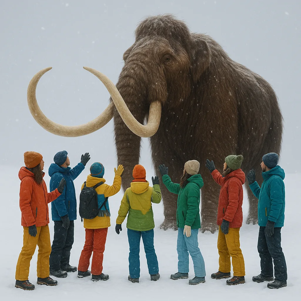 Varied Crowd Clad in Contemporary Winter Attire