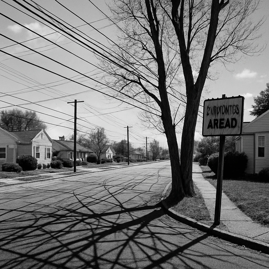 Serene Street in the Suburbs Runs