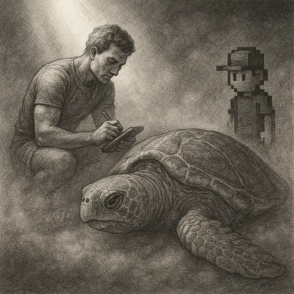 Athletic Figure and a Pixel-art Youth