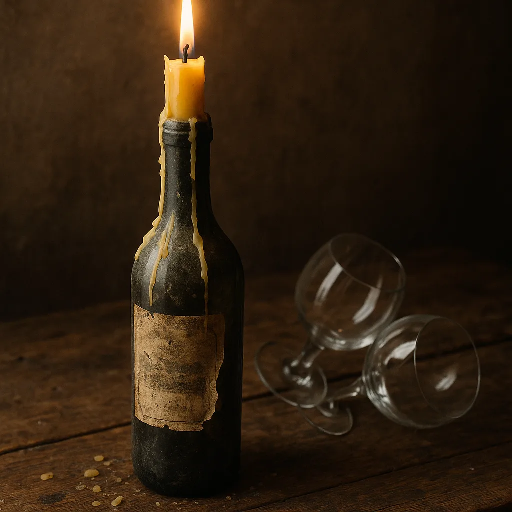 Timeworn Wine Bottle with a Slim Neck