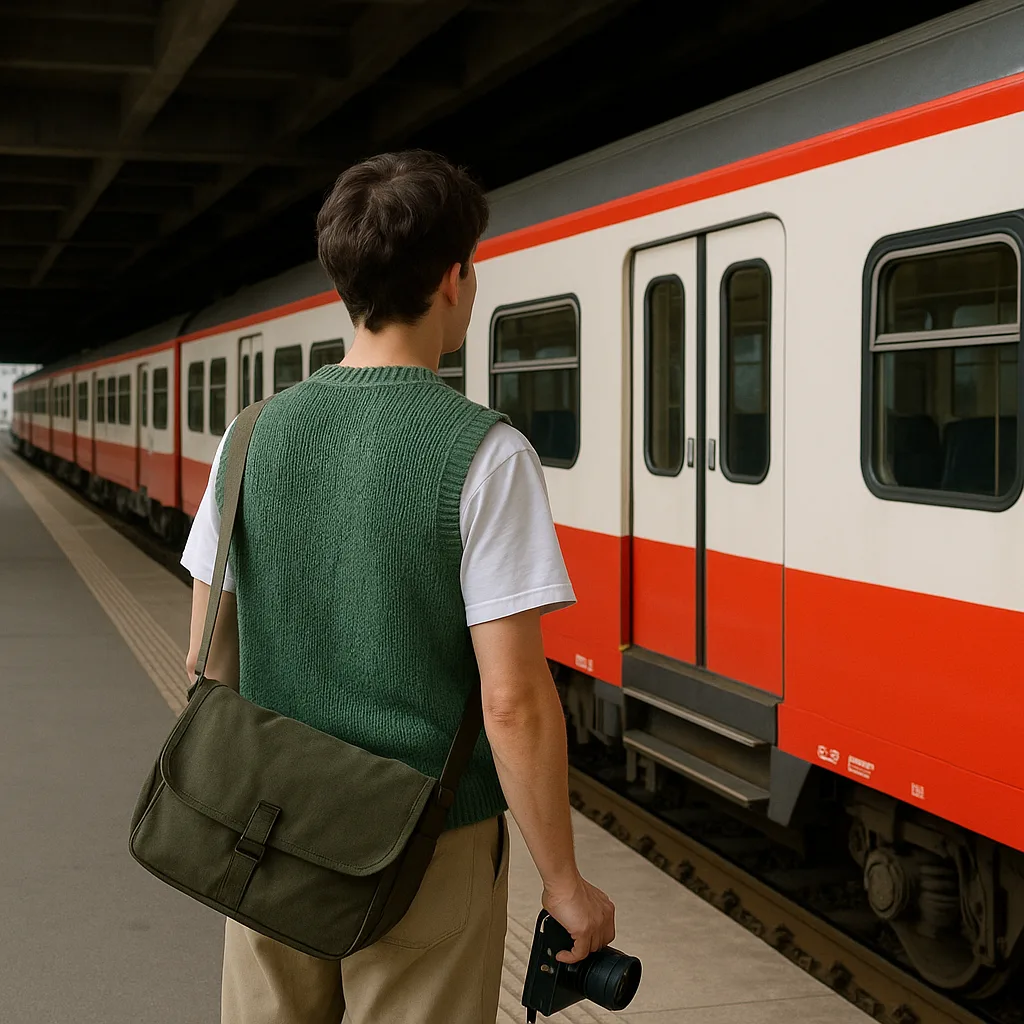 Person Wearing a Green Knitted Vest