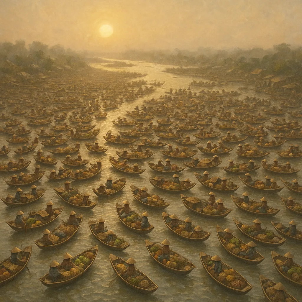 Countless Tiny Boats Form a Sprawling Floating Market