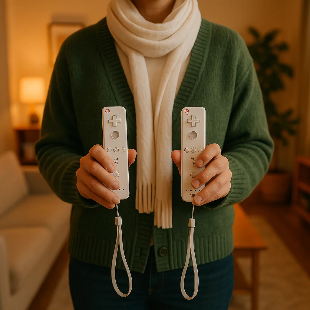 Person Wearing a Green Cardigan