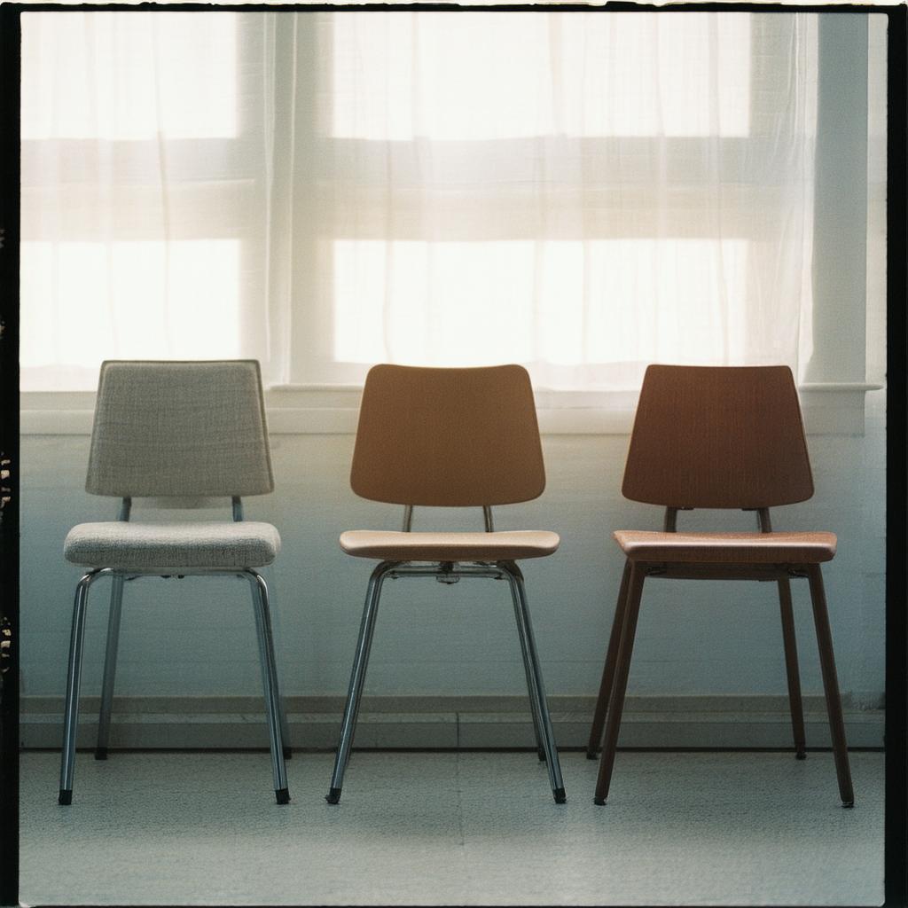 Three Chairs in Muted Vintage Film Light