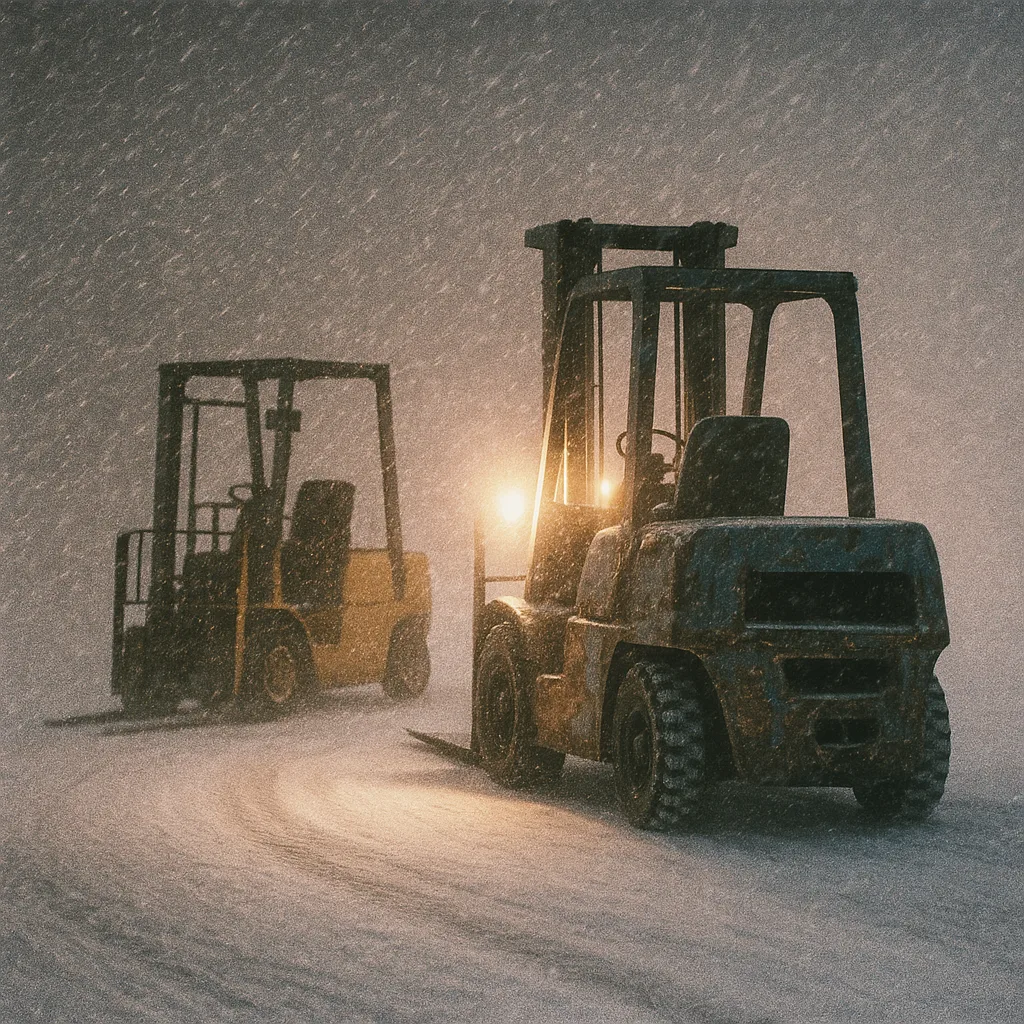 Driving Blizzard Obscures Visibility
