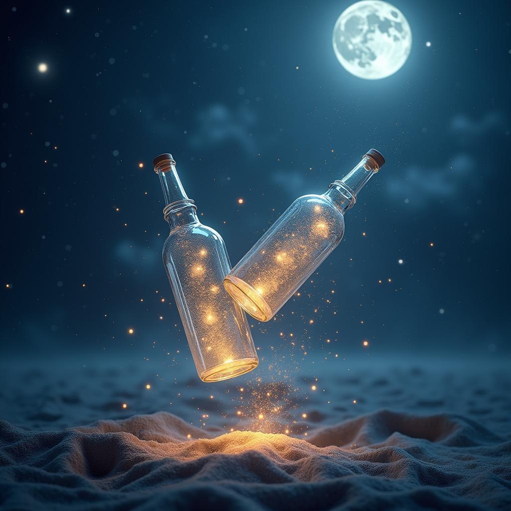Bottles Adrift in a Celestial Stardust Realm