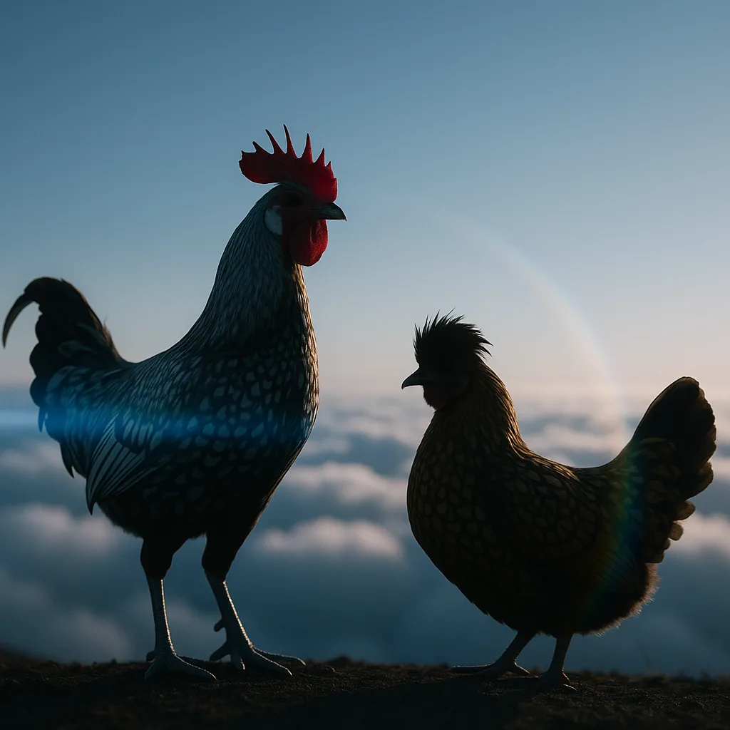 Two Appenzellers Are Strikingly Silhouetted by Strong